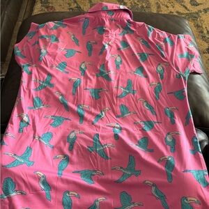 Chubbies Pink Shirt with Blue Bird Print
